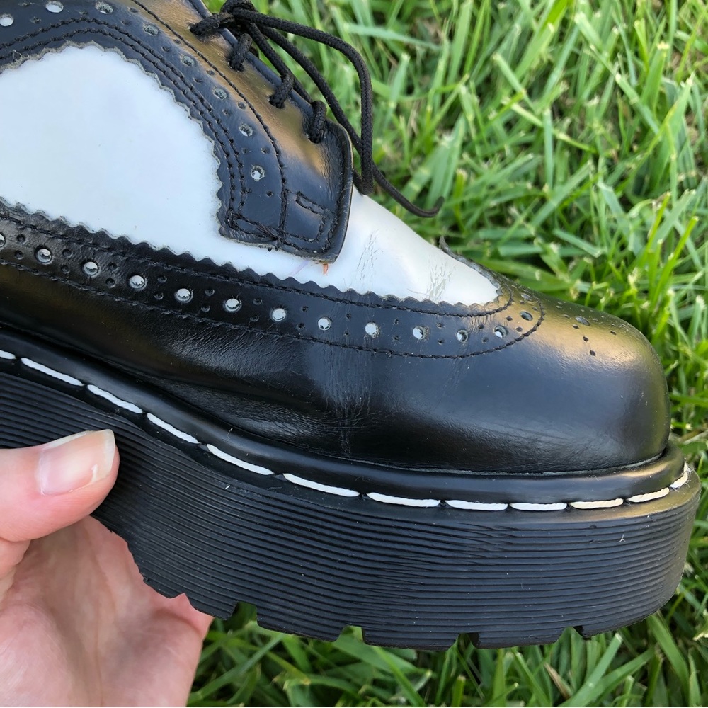 Rare Dr. Martens 3989 Tuxedo Wingtip Brogue Platform Oxfords - Picture 11 of 16